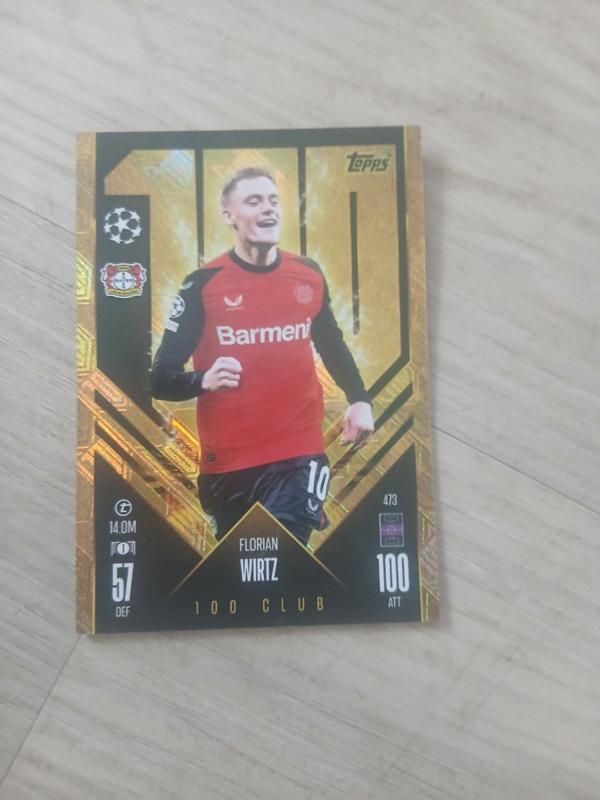 Topps Florian Wirtz 100 Club Spelerskaart, Ophalen of Verzenden, Zo goed als nieuw, Buitenlandse clubs, Spelerskaart