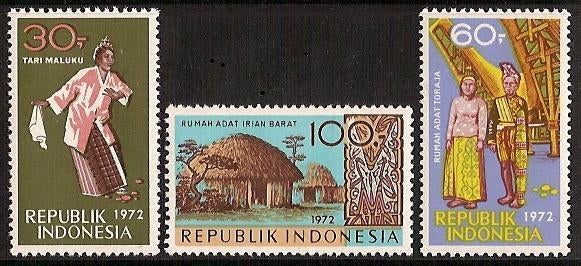 Indonesie Zonnebloem nr 728/30 postfris 1972, Ophalen of Verzenden, Postfris, Zuidoost-Azië