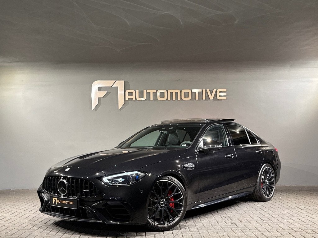 Mercedes-Benz C-klasse AMG 63 S E Performance Pano|HuD|Memor, Auto's, Automaat, 4 cilinders, Zwart, Vierwielaandrijving