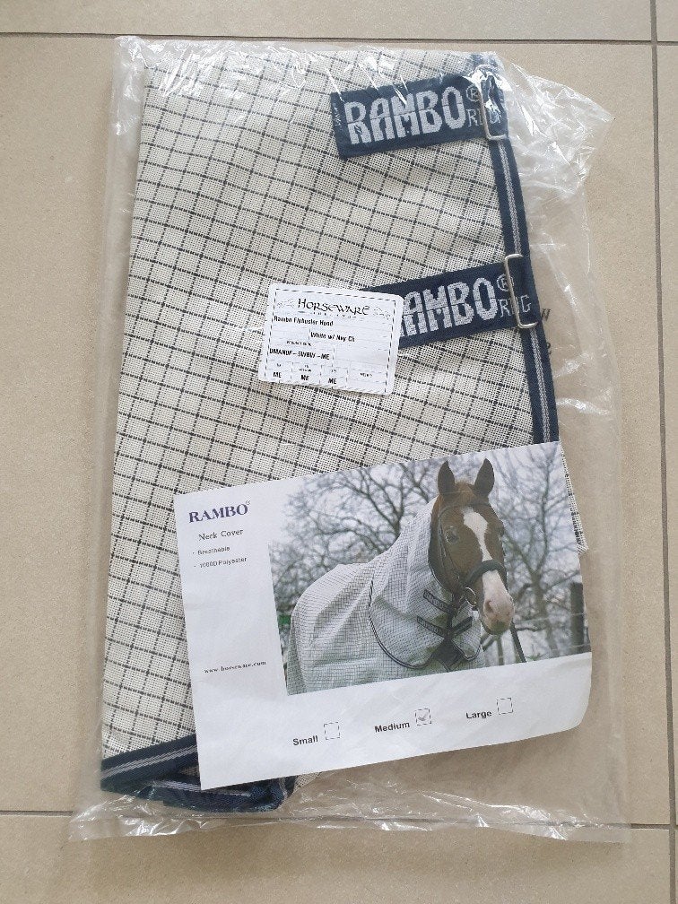 Rambo Flybuster Hood, Hals voor vliegendeken, mt M 6'0, 6'3, Dieren en Toebehoren, Paarden en Pony's | Dekens en Dekjes, Cob (M)