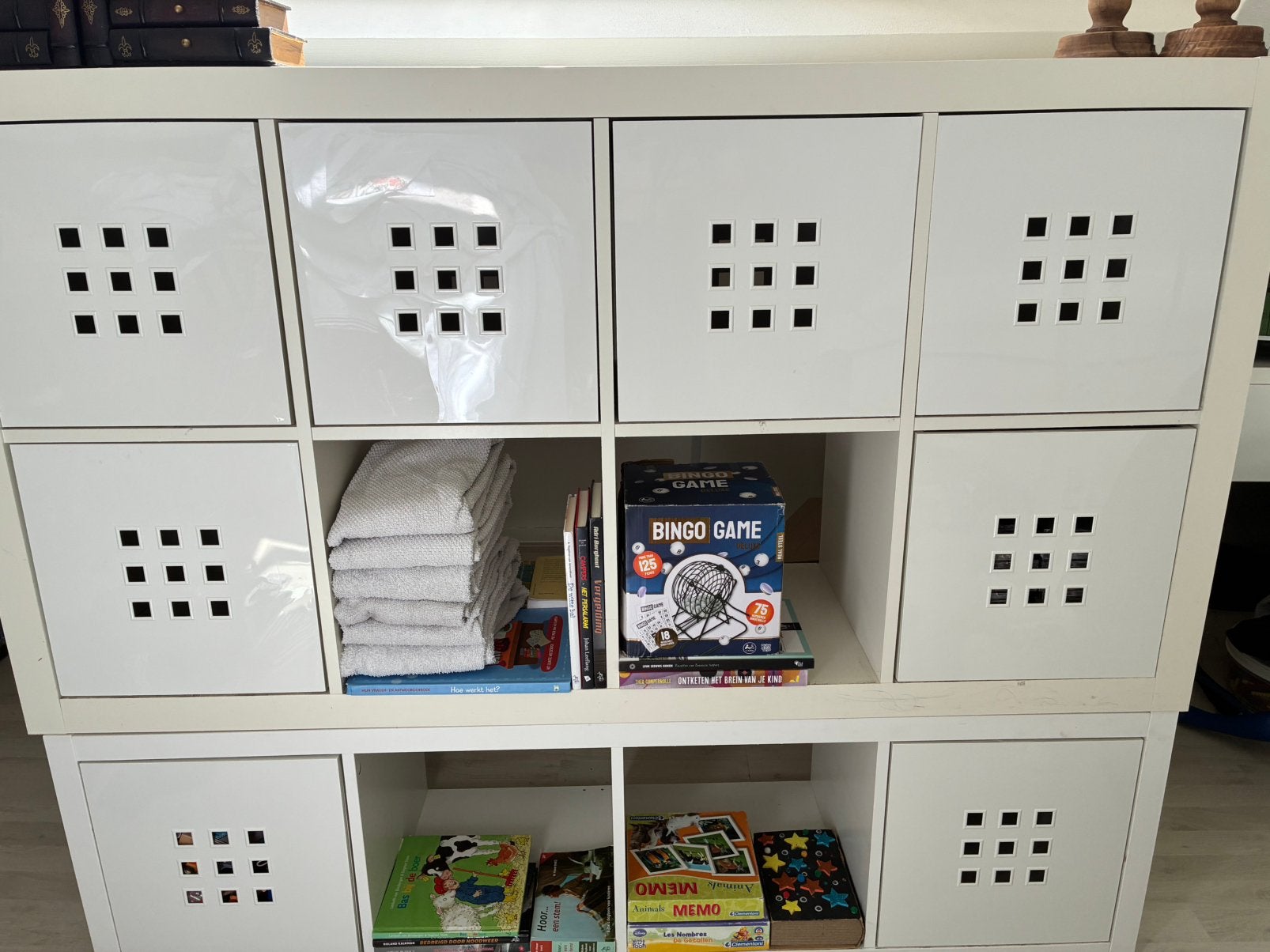 Opbergkast Ikea wit met grote opbergboxen, Ophalen, Gebruikt