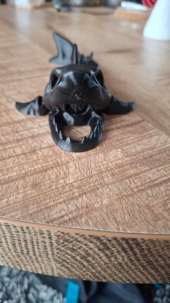 Flexibele 3D Geprinte Haai - Uniek Decoratiestuk, Zwart, Handgemaakt, Dieren, Nieuw