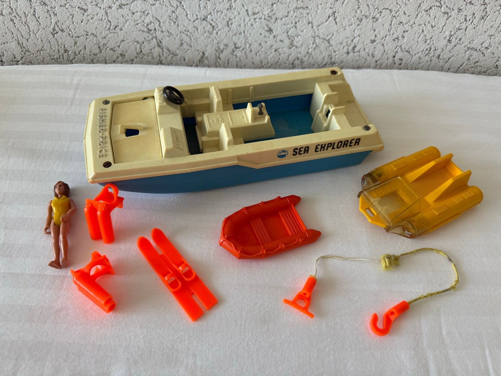 Vintage Fisher-Price Sea Explorer boot met accessoires, Ophalen, Gebruikt, Jongen of Meisje