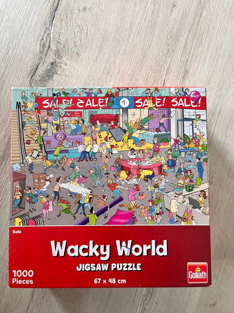 Puzzel Wacky World 1000 stuks sale - Compleet, Ophalen, 500 t/m 1500 stukjes, Zo goed als nieuw