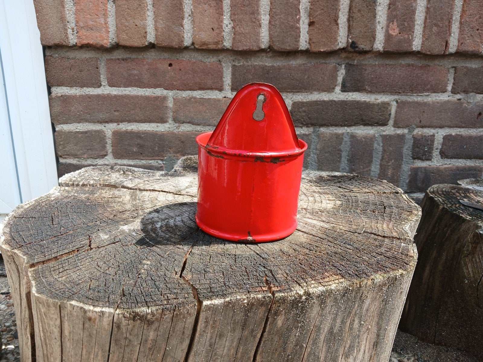 Rood emaille zeepbakje - Vintage verzamelobject, Ophalen of Verzenden