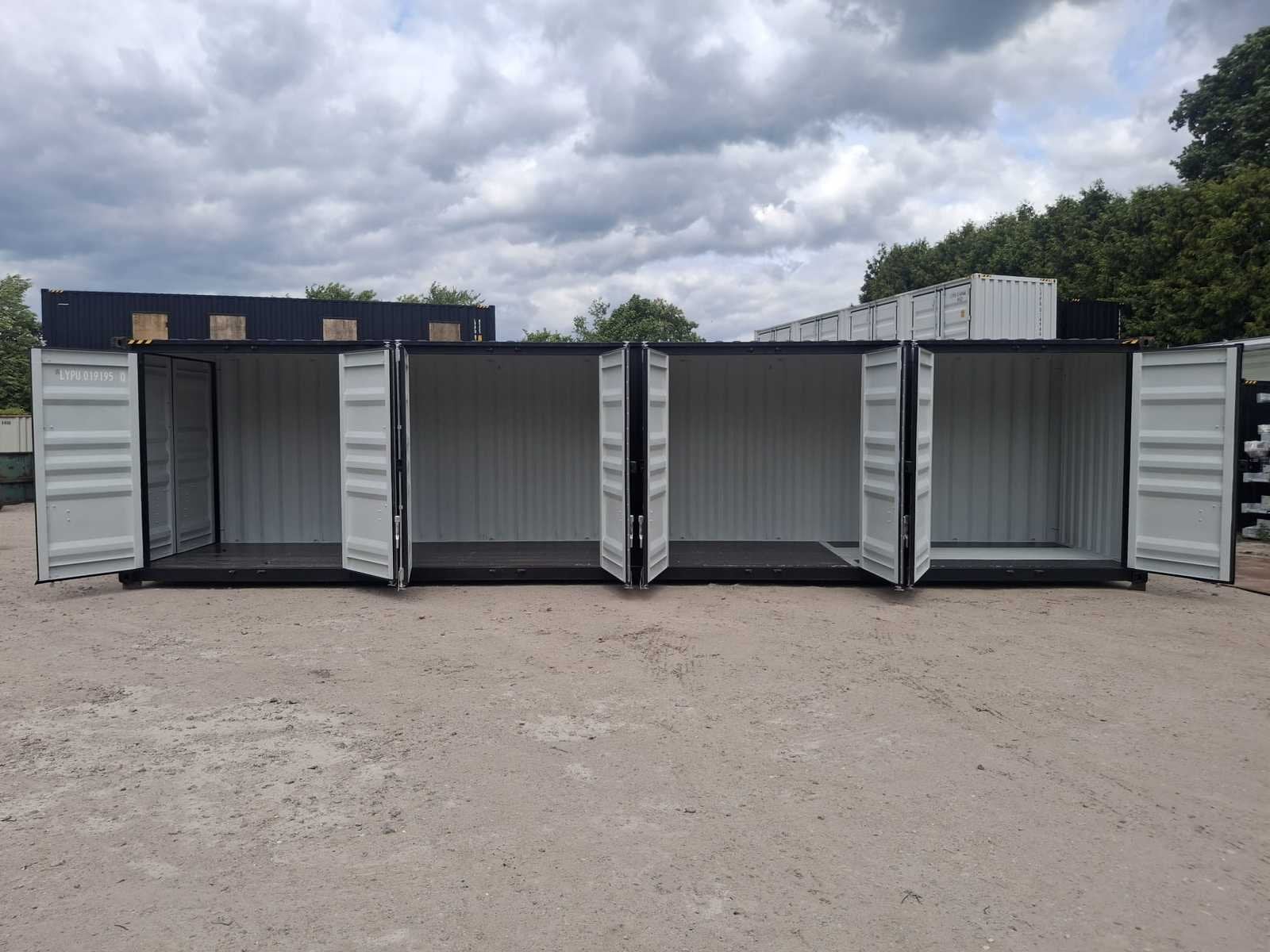 LYPU 40 ft High Cube Zwart Zeecontainer met 4 zijdeuren