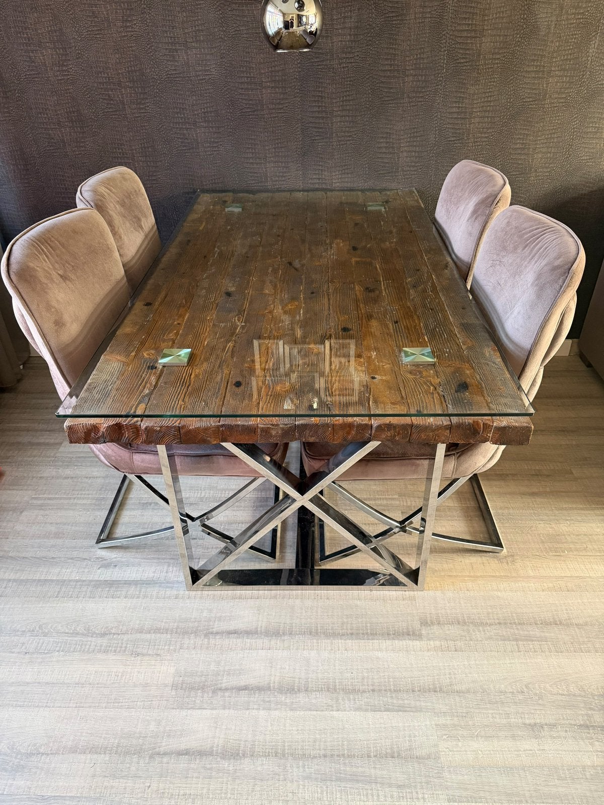 Richmond Interiors eettafelset en bijpassende salontafel, Huis en Inrichting, Ophalen, Zo goed als nieuw, Rechthoekig