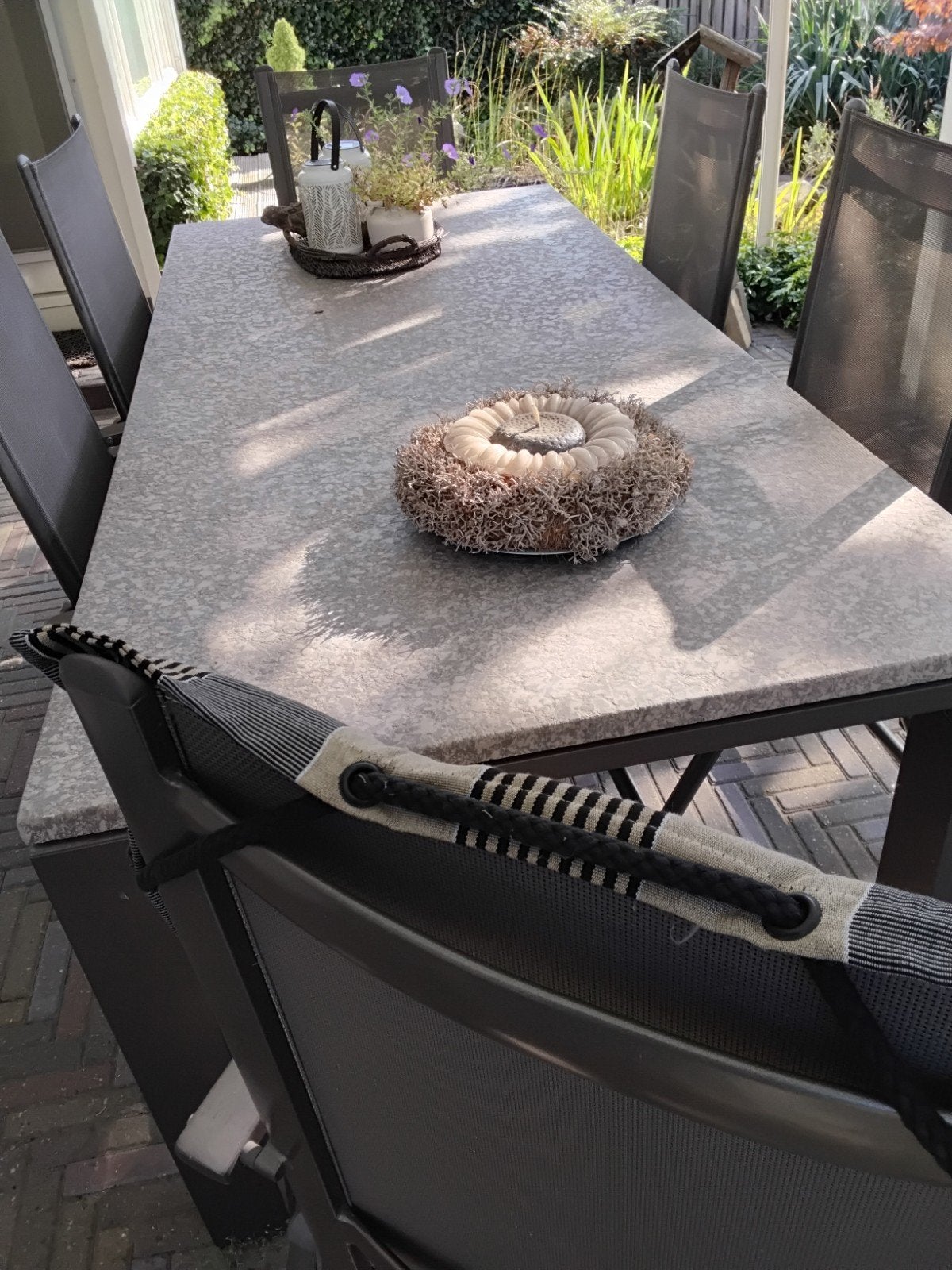 Tuinset: Grote tuintafel met 6 stoelen