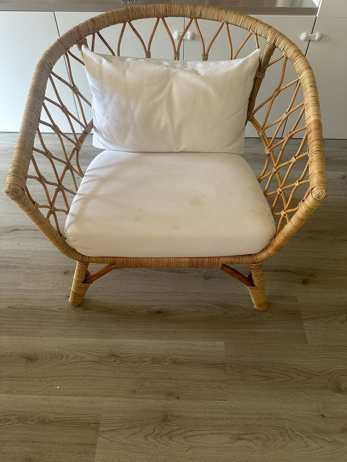 Ikea Stockholm 2017 fauteuil met kussens, Ophalen, Zo goed als nieuw, Rotan