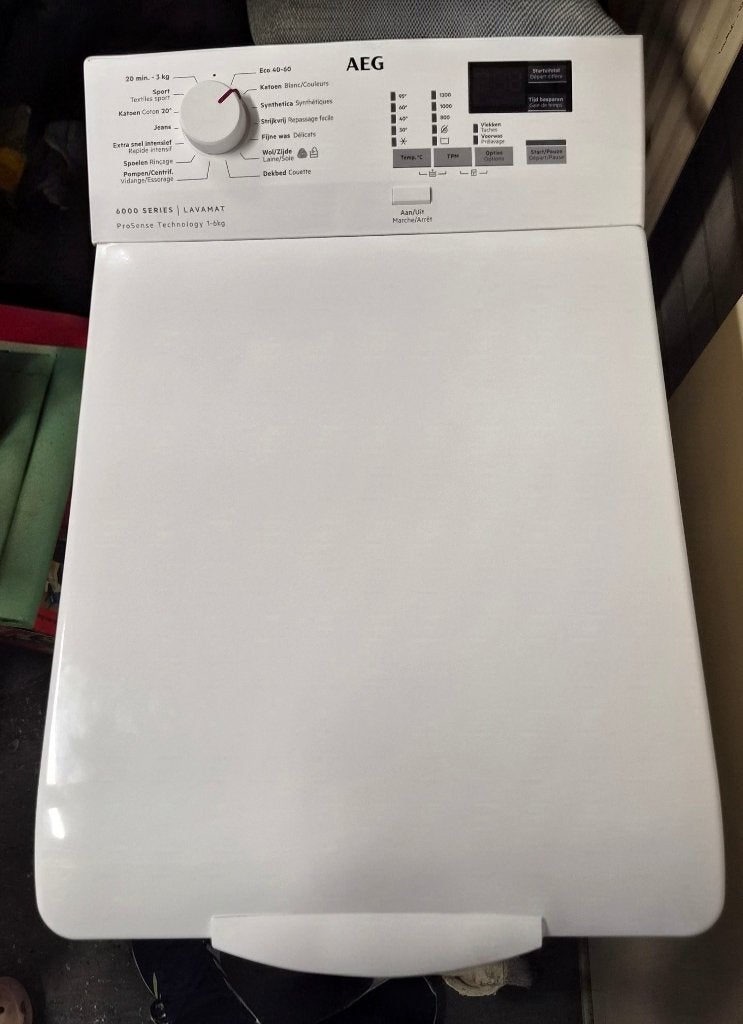 AEG wasmachine bovenlader, Ophalen, 1200 tot 1600 toeren, Gebruikt, 4 tot 6 kg