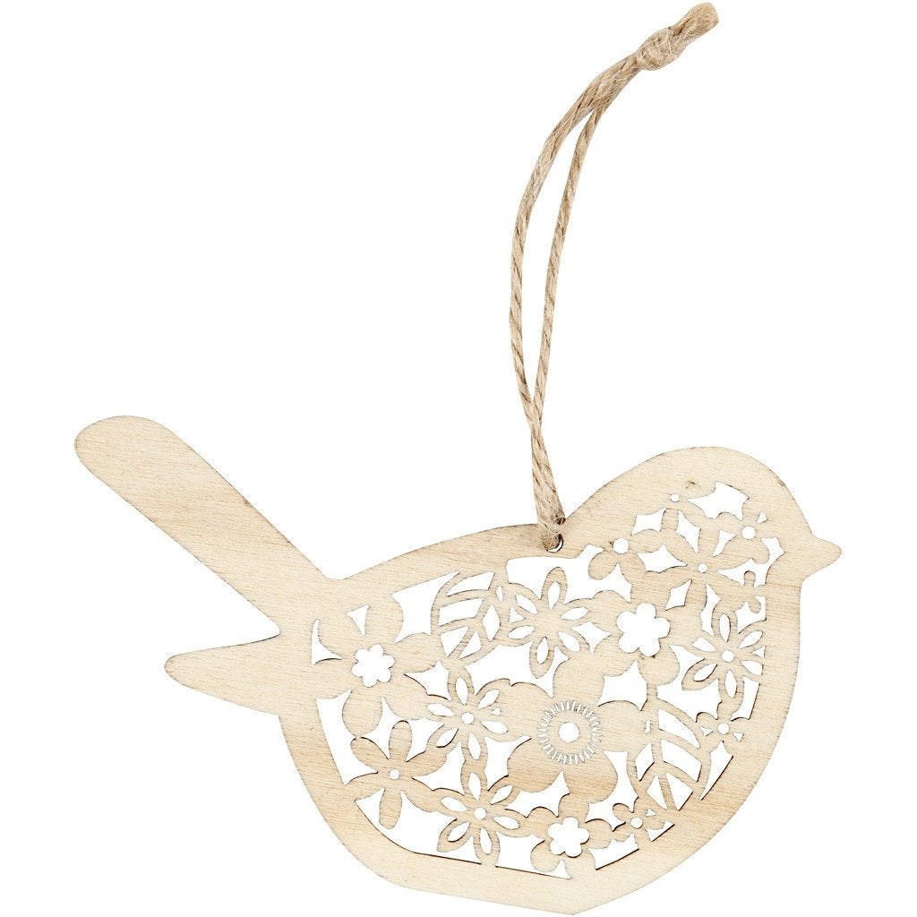 Made of Wood houten decoratie vogel 11,9 x 9,5 cm dikte 2 mm, Hobby en Vrije tijd, Knutselen, Nieuw, Knutselmateriaal, Overige merken