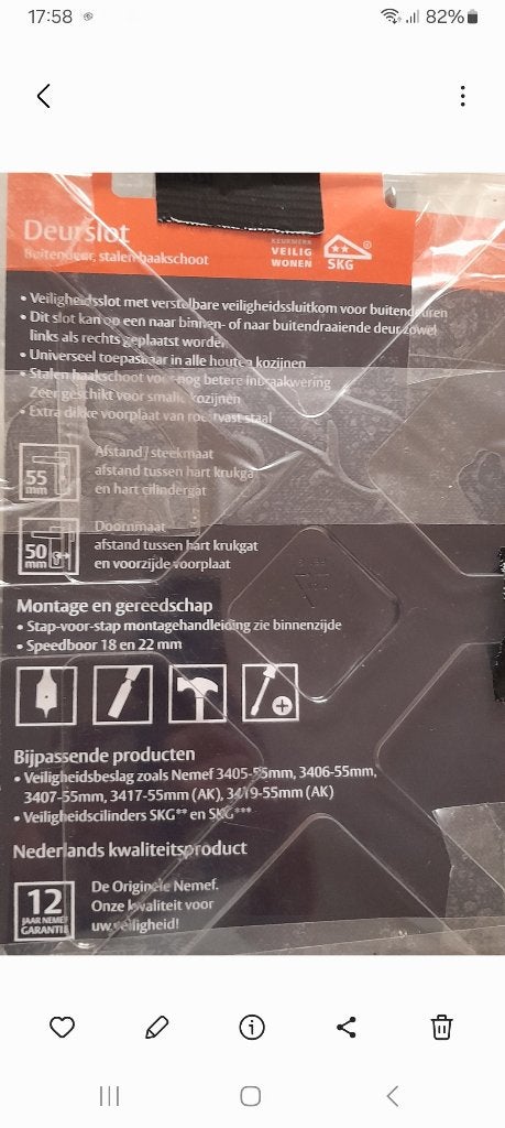 Deurslot, Ophalen of Verzenden, Nieuw, Slot