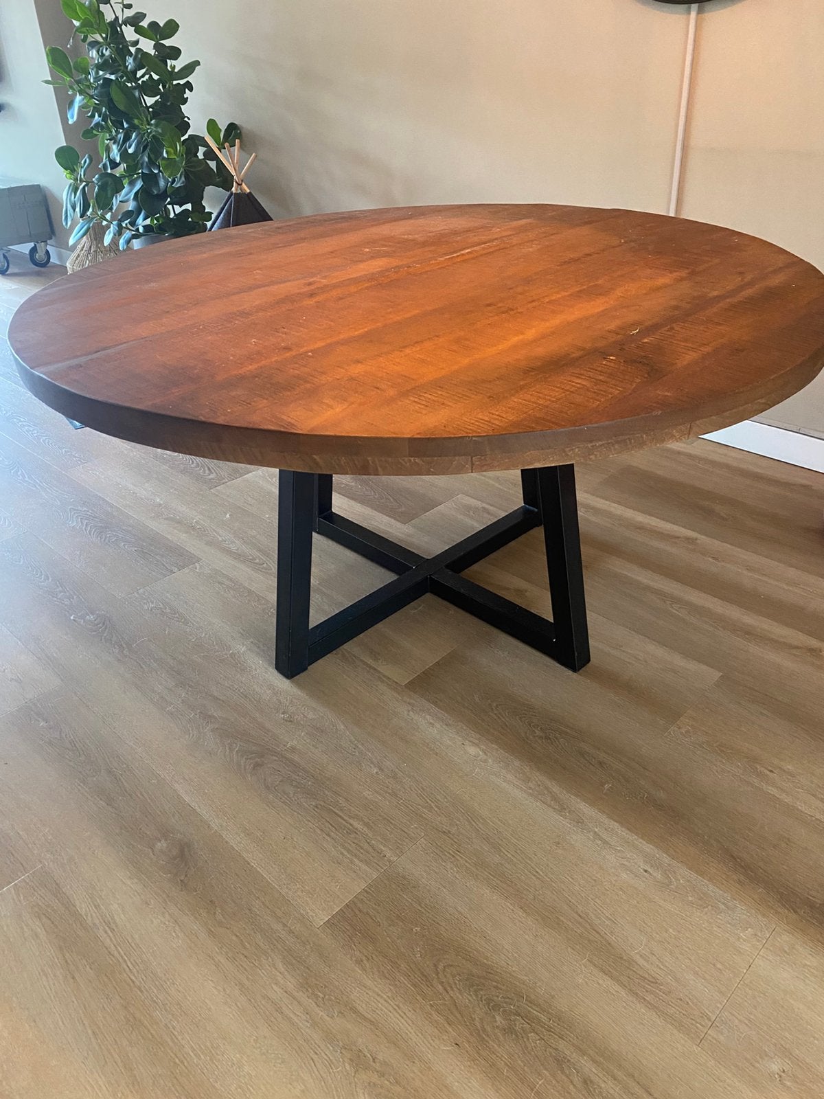 Ronde eetkamertafel, Ophalen, Zo goed als nieuw, Rond, 100 tot 150 cm