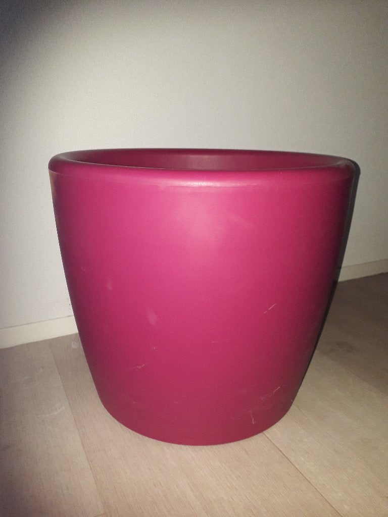 Roze plantenbak, Ophalen, Kunststof, Rond, Zo goed als nieuw
