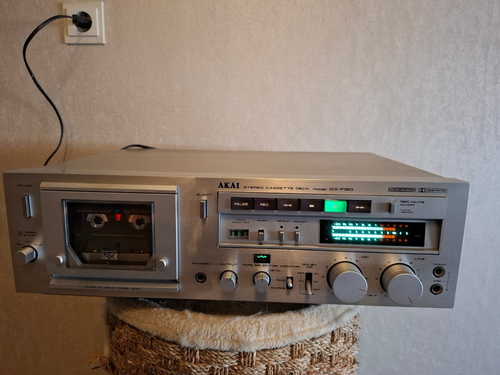 Akai GX-F80 Stereo Cassette Deck - Vintage Hifi, Ophalen of Verzenden, Enkel, Akai, Tiptoetsen