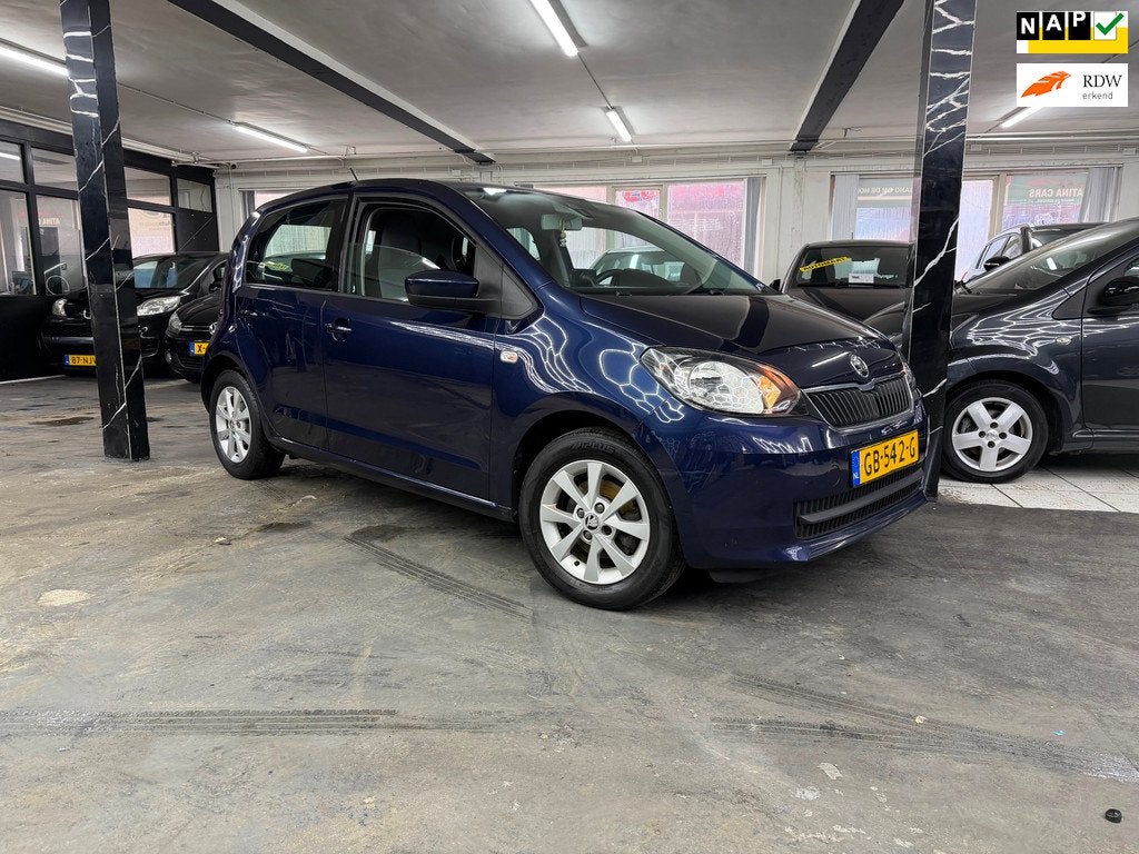 Skoda Citigo 1.0 Greentech Edition Automaat | Navi | Airco, Auto's, Skoda, Euro 5, Gebruikt, Blauw, Origineel Nederlands