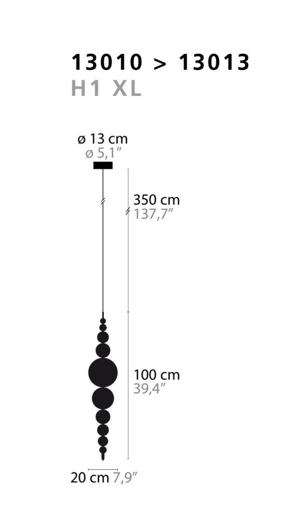 Fantastische hanglampen Ilfari Tears from Moon H1 XL, Ophalen of Verzenden, Nieuw, Eric Kuster Eichholtz, 50 tot 75 cm