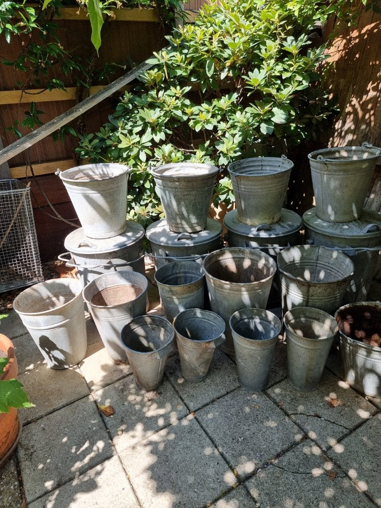 zinken vuilnisbak / emmers / vazen, 40 liter of meer, Ophalen, Overige materialen