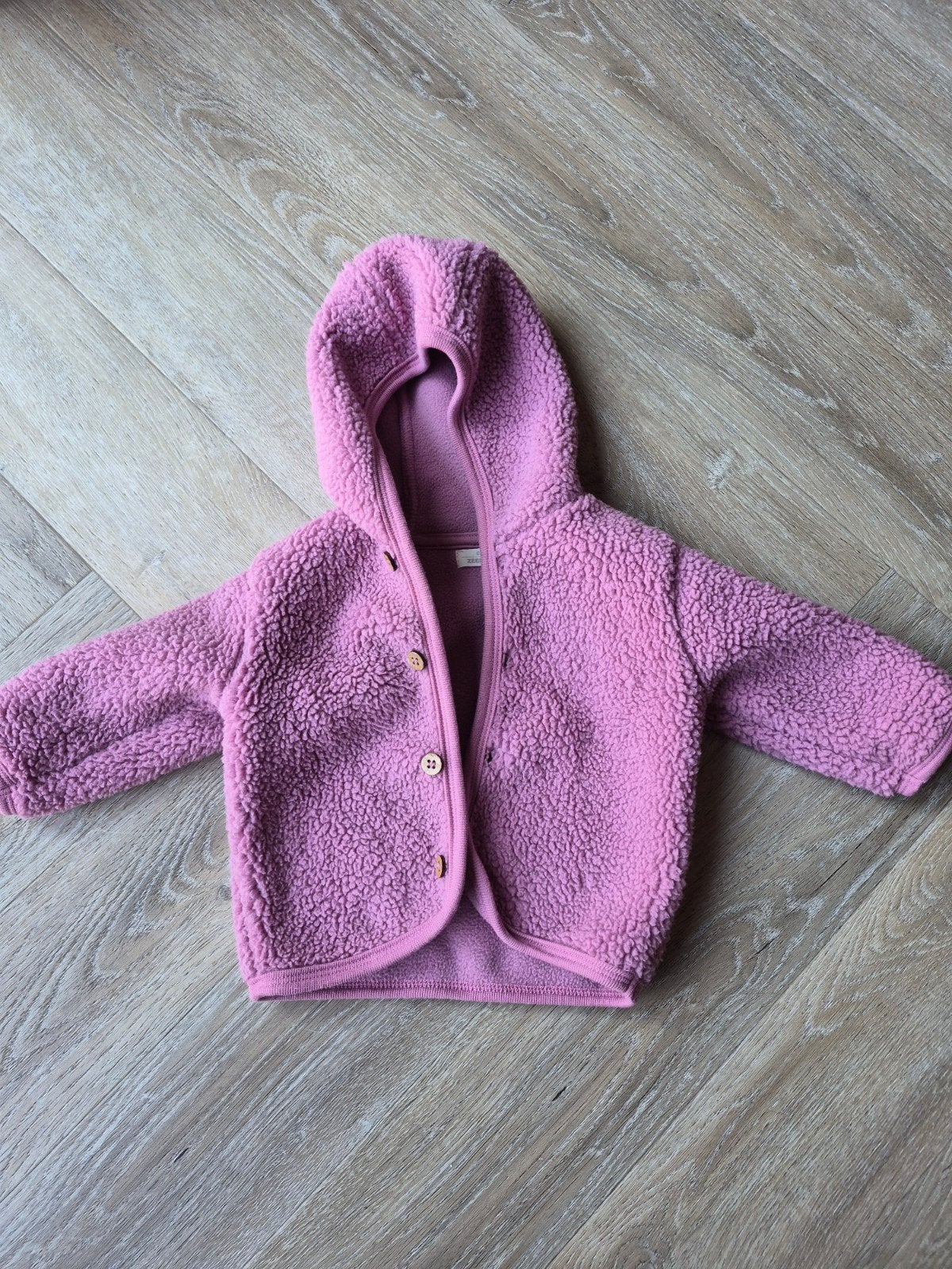 Roze teddy jasje met capuchon - Zeeman, Ophalen of Verzenden, Gebruikt, Zeeman, Meisje