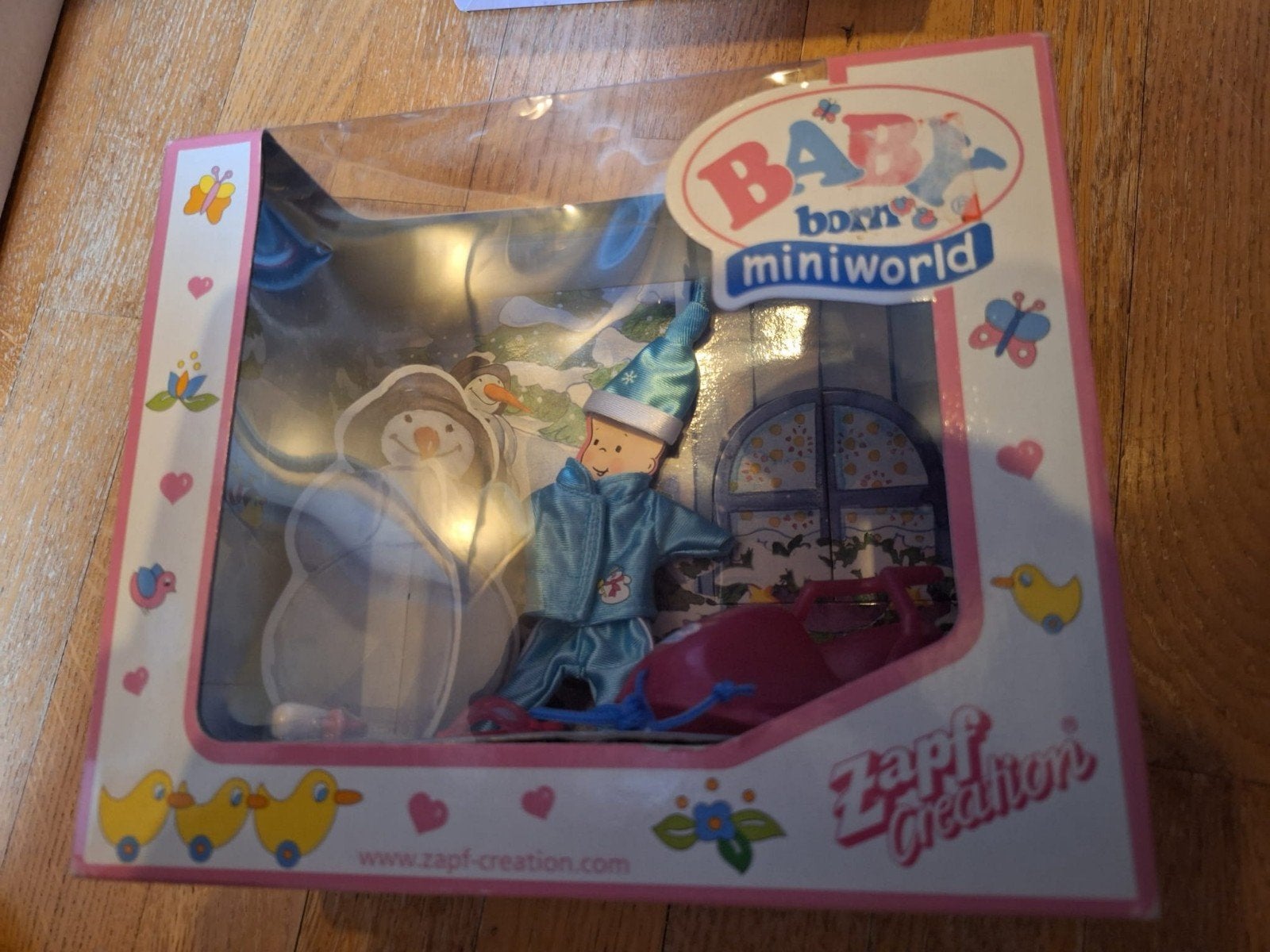 Vintage Baby Born Miniworld – Winterset Sneeuwpop en Slee, Ophalen of Verzenden, Nieuw, Pop