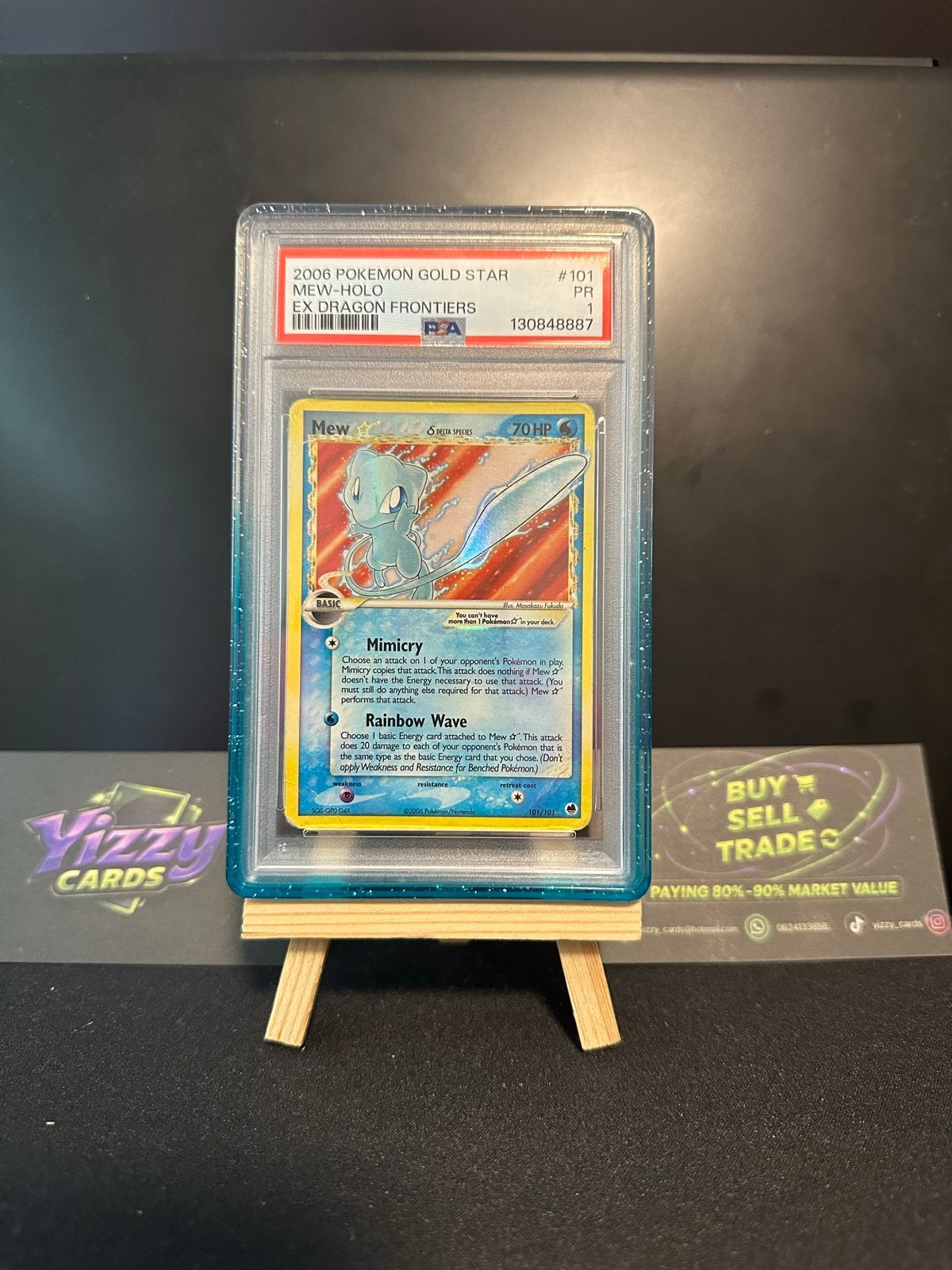 Mew Gold Star Dragon Frontiers PSA 1, Hobby en Vrije tijd, Ophalen, Gebruikt, Losse kaart, Foil