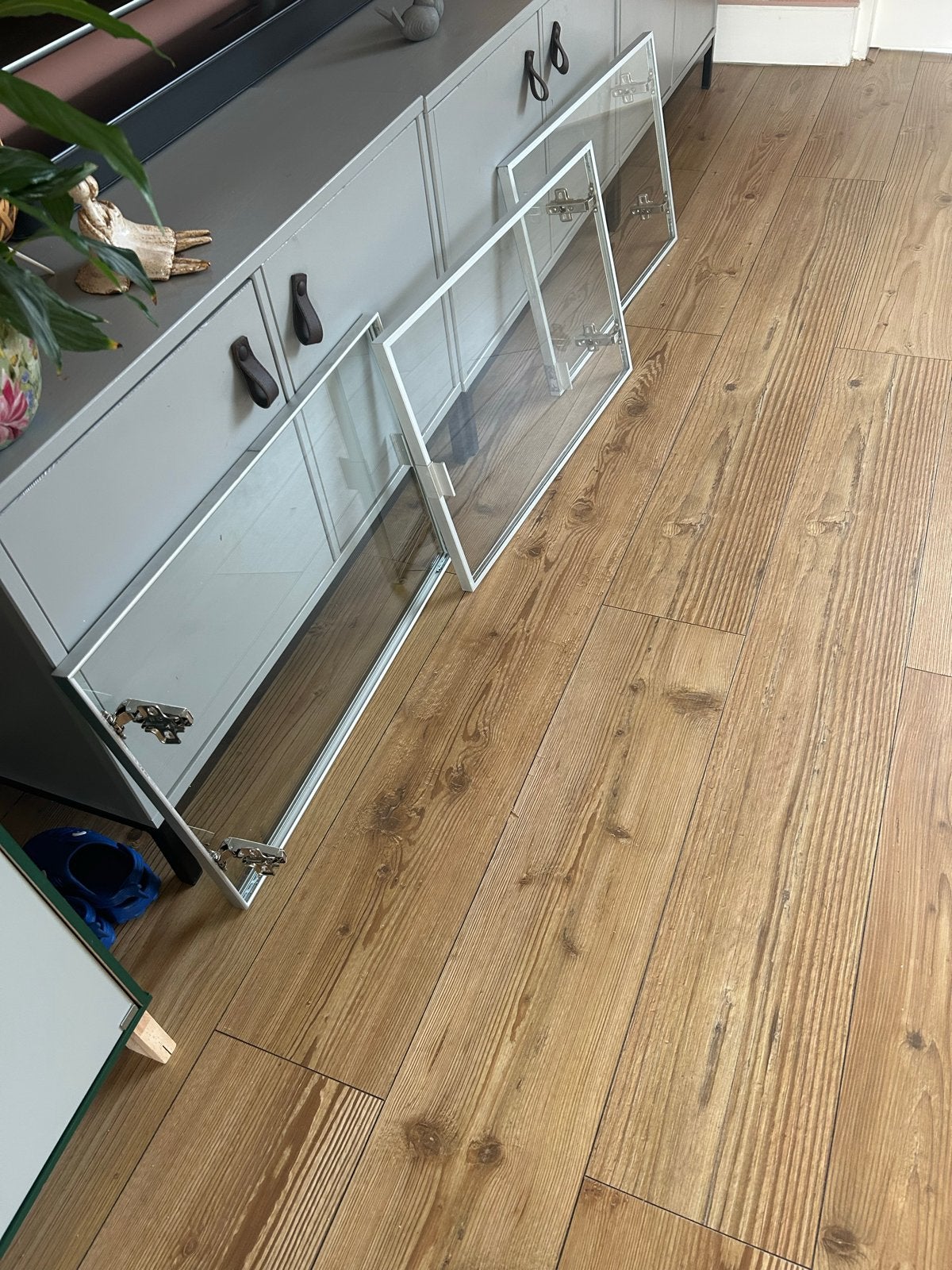 3 glazen deurtjes voor IKEA Besta kast, Ophalen, Gebruikt