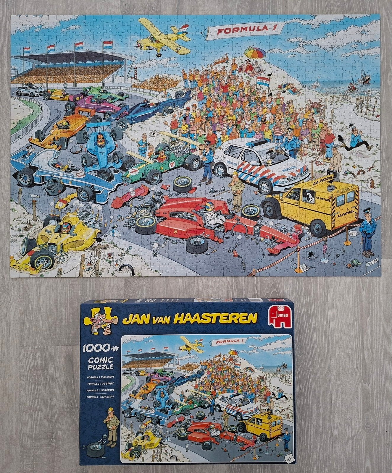 puzzel Jan van Haasteren Formule 1 the start, Ophalen, 500 t/m 1500 stukjes, Zo goed als nieuw, Legpuzzel