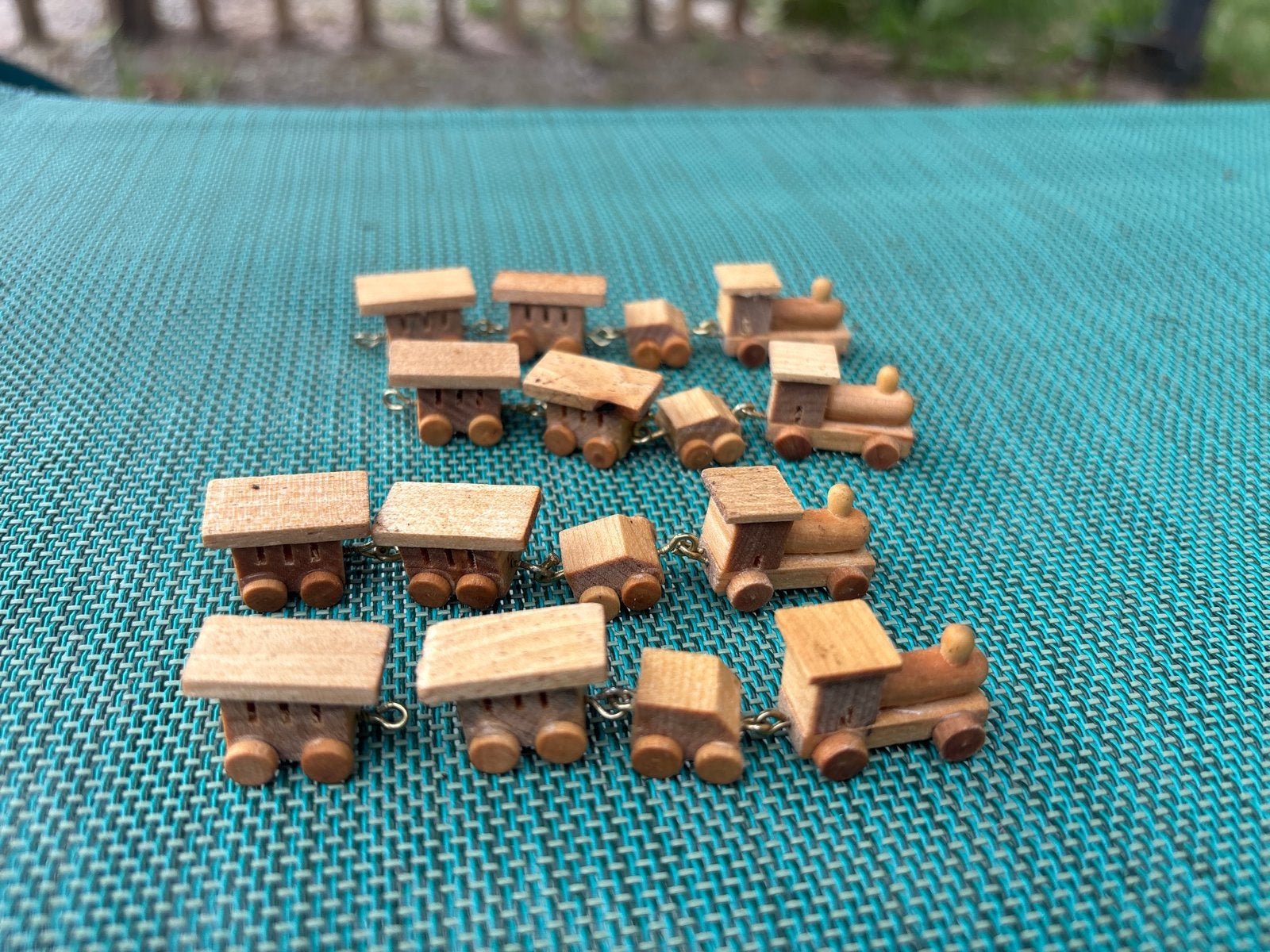 Miniatuur houten trein set - Decoratie of speelgoed, Ophalen of Verzenden