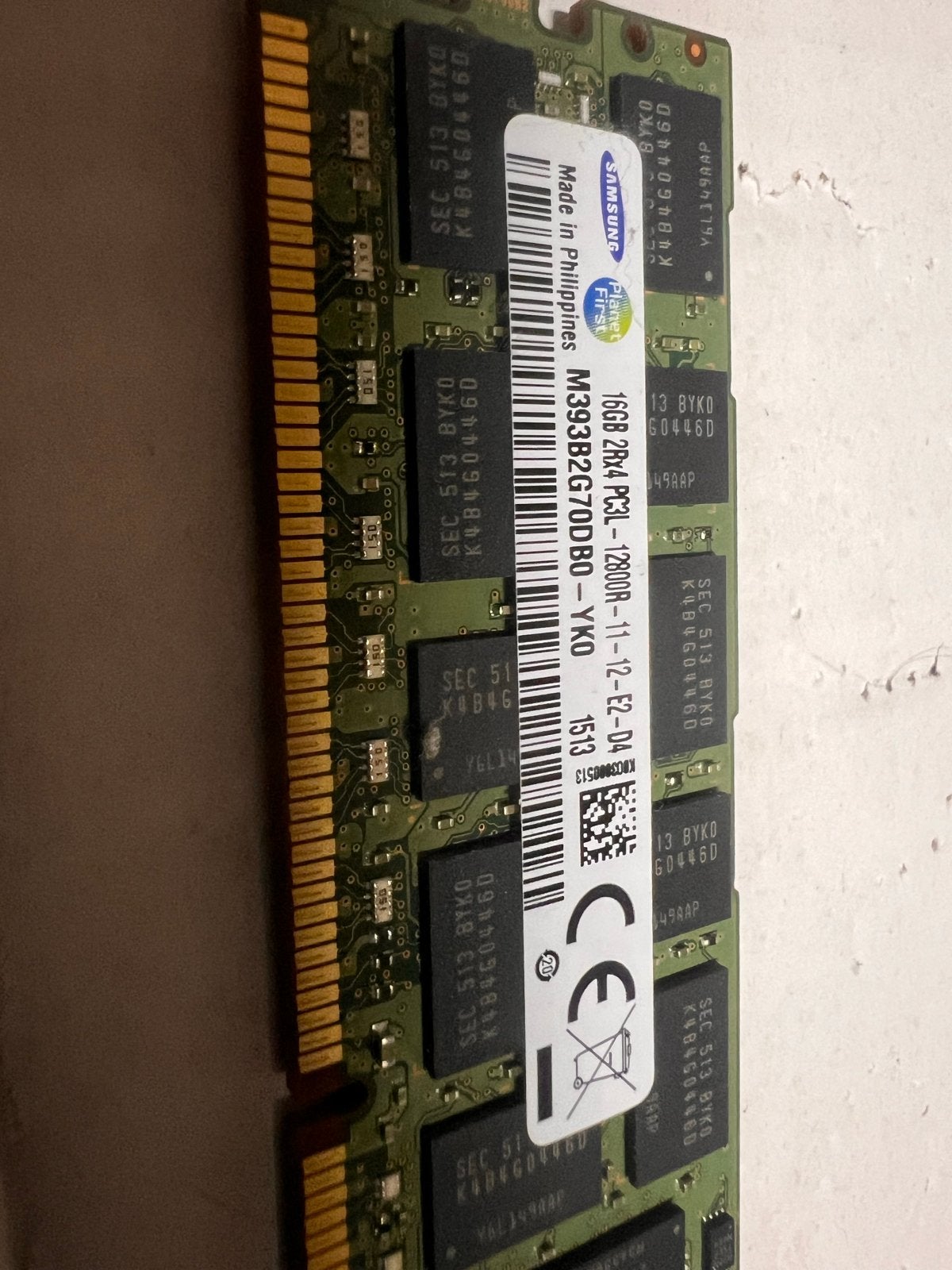 Samsung 16GB DDR3L ECC Registered RAM 16 stuks beschikbaar, Computers en Software, RAM geheugen, Gebruikt, Server, DDR3, Ophalen of Verzenden