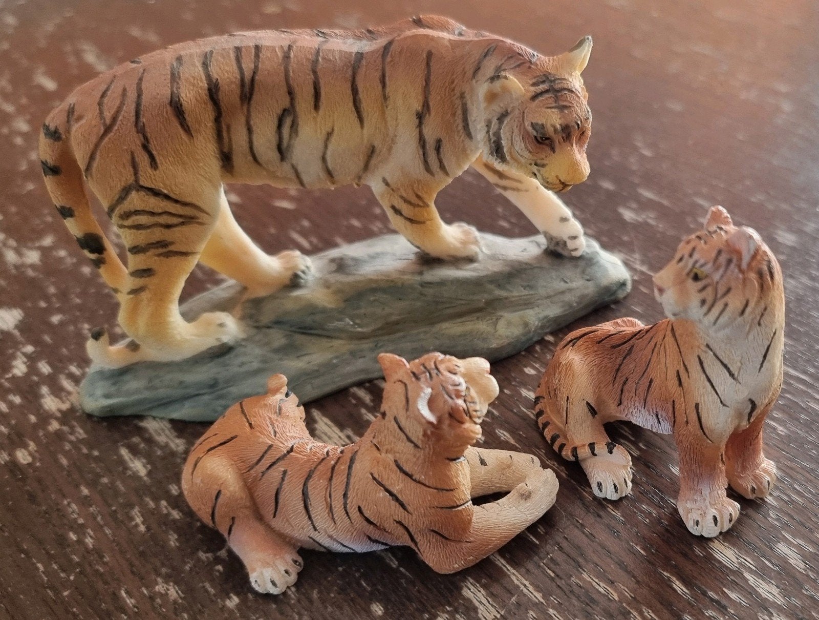 setje beelden tijger 8-12  cm steen, Ophalen, Zo goed als nieuw, Dier