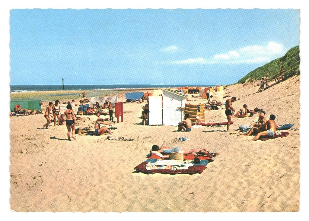 972363 Renesse 1968 strandgezicht Gelopen met zegel, Ophalen of Verzenden, 1960 tot 1980, Gelopen, Zeeland