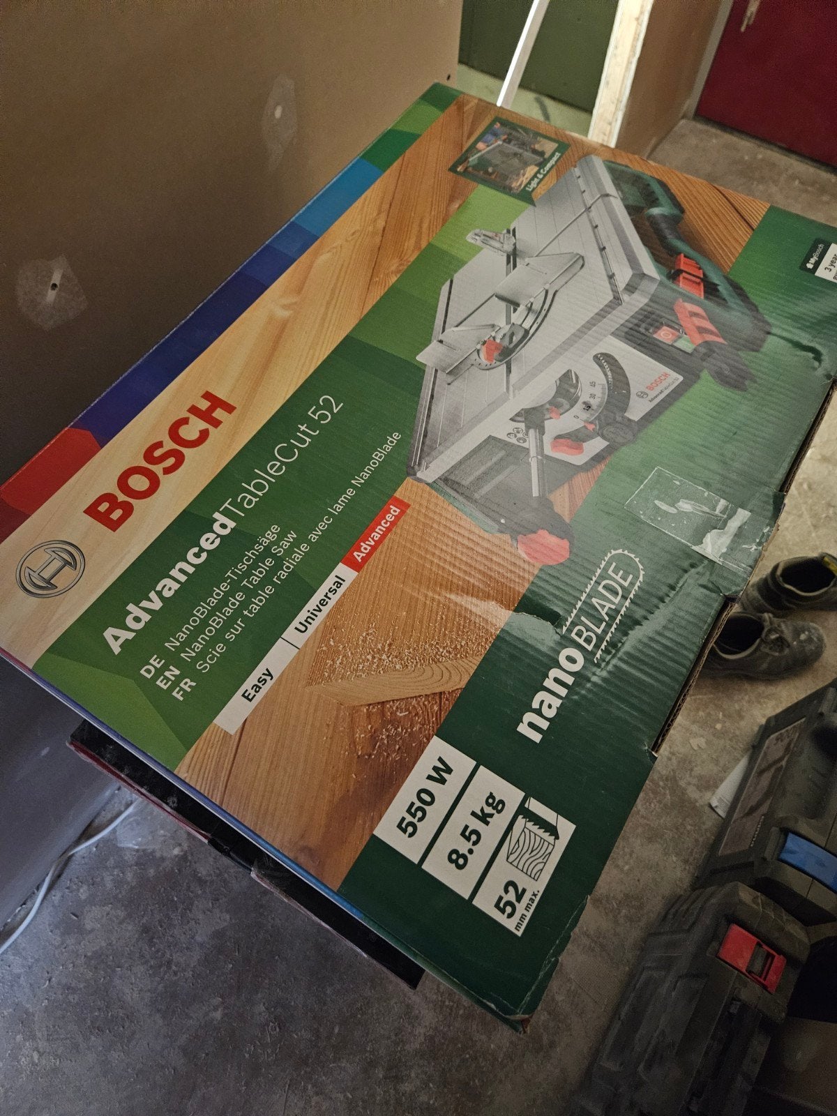 Bosch AdvancedTableCut 52 tafelzaag met NanoBlade, Ophalen, Overige typen, Zo goed als nieuw, 30 tot 70 mm