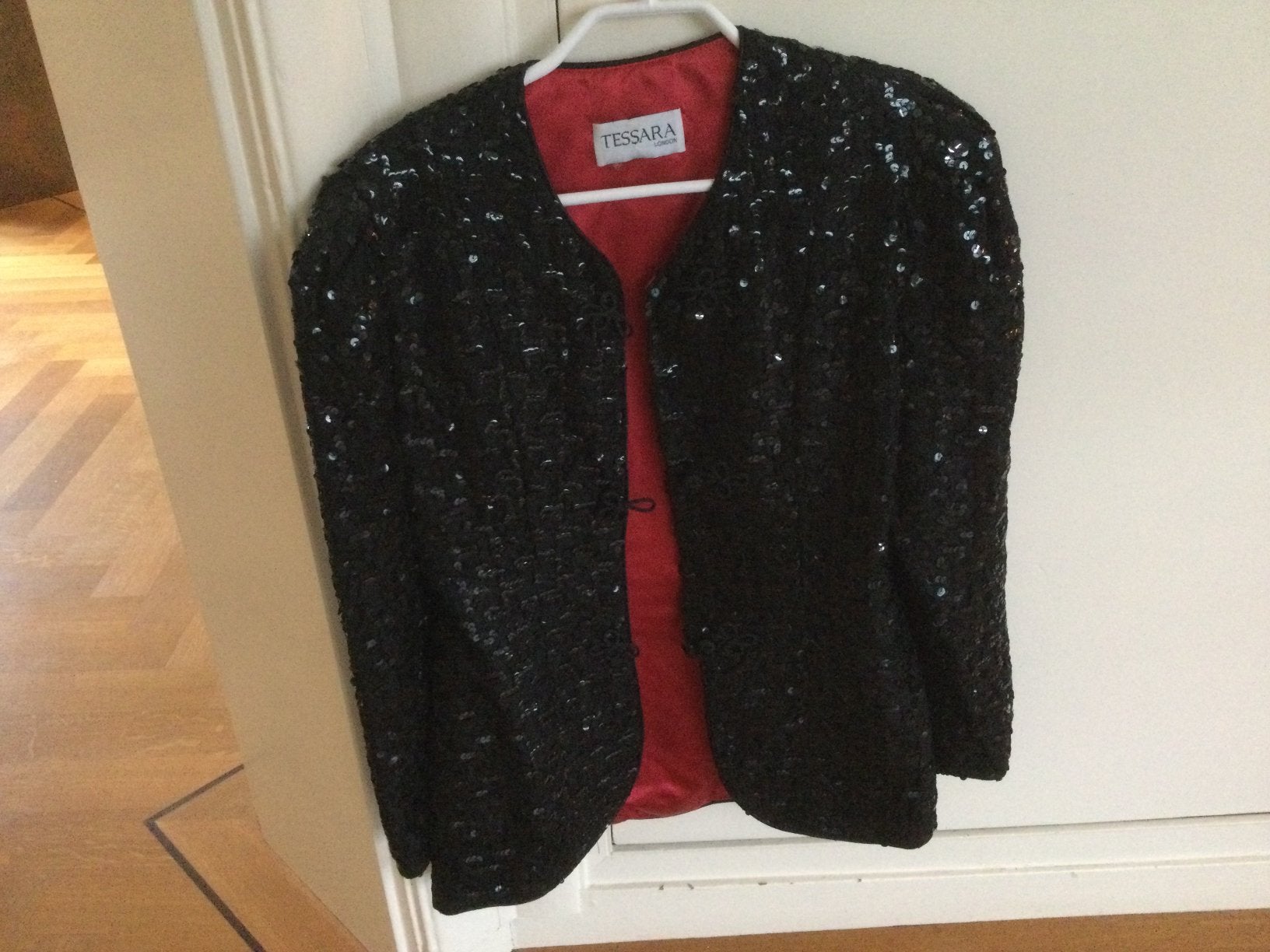Vintage jasje met pailletten - Tessara London - Feest, Overige typen, Zwart, Nieuw, Ophalen