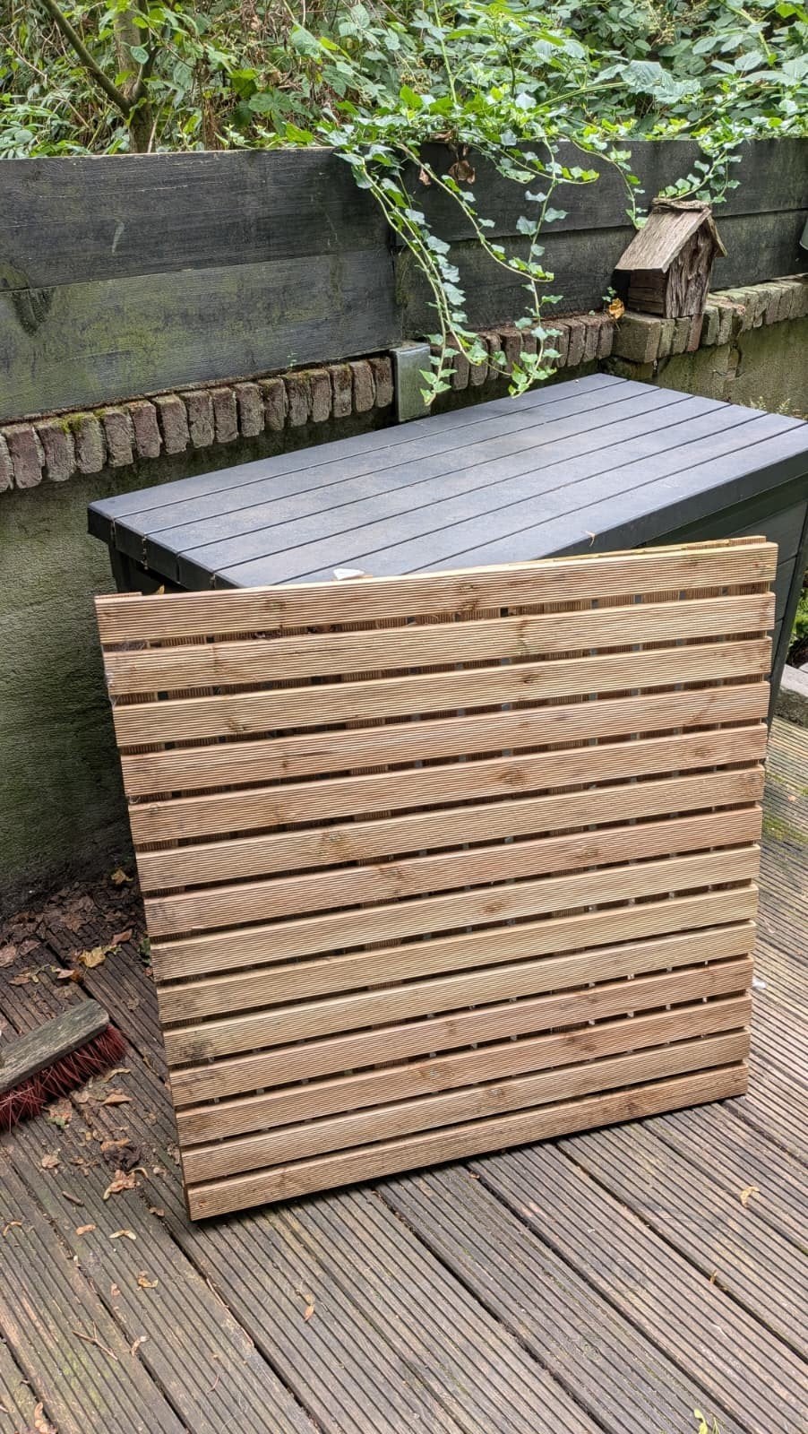 2 houten vlonders 1x1 meter, Tuin en Terras, Terrasdelen en Vlonders, Ophalen, Gebruikt, Hout