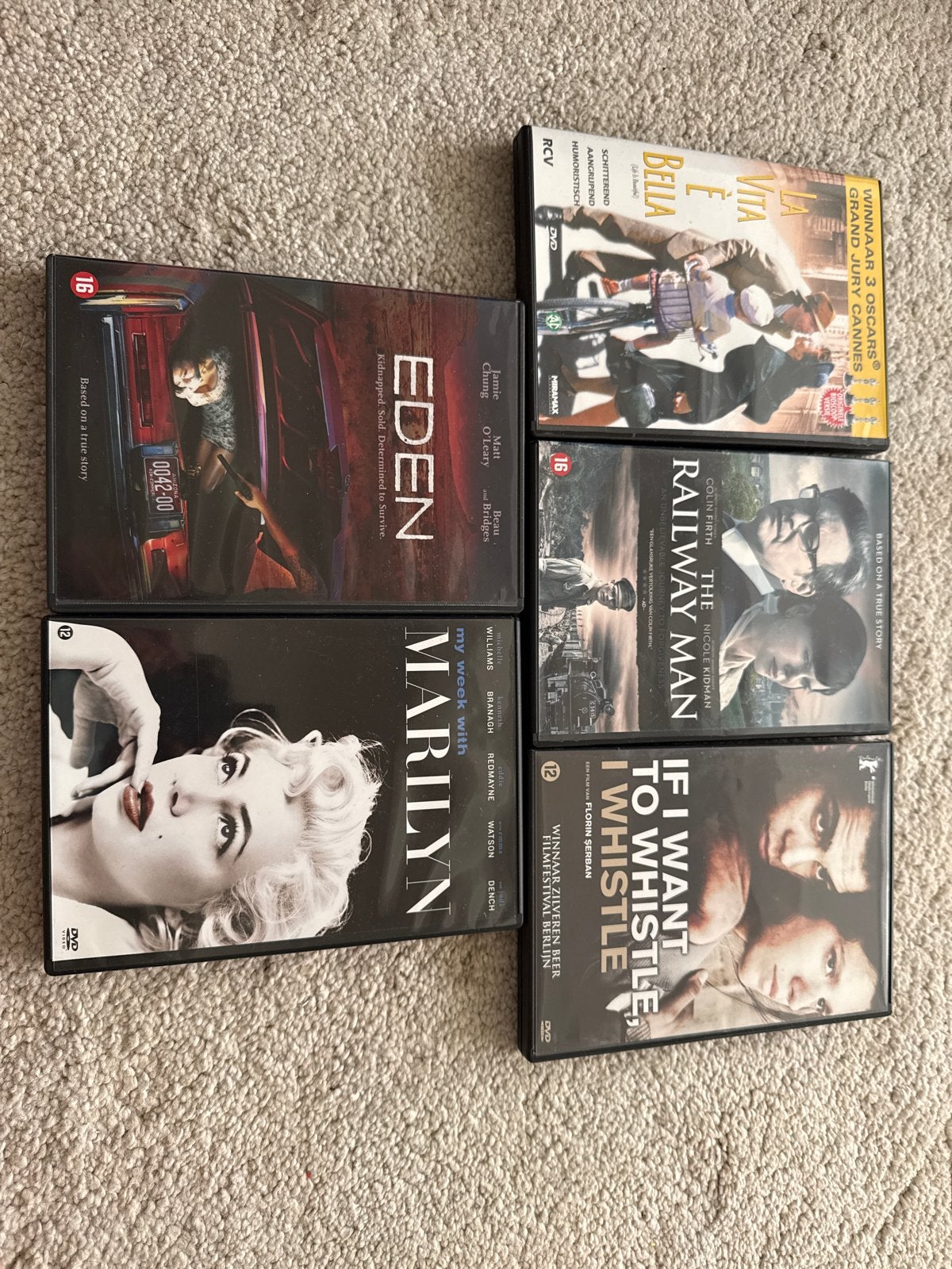 DVD arthouse: La Vita è Bella, Eden, Marilyn, Railway Man,, Vanaf 16 jaar, Nederlands, Ophalen of Verzenden, Inclusief doosje