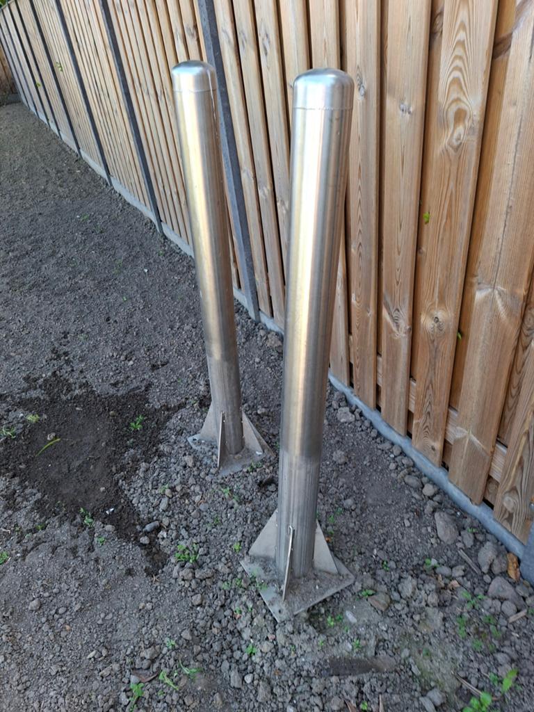 Roestvrijstalen paal - Parkeerpaal, afzetpaal, beschermpaal, Ophalen of Verzenden, Gebruikt