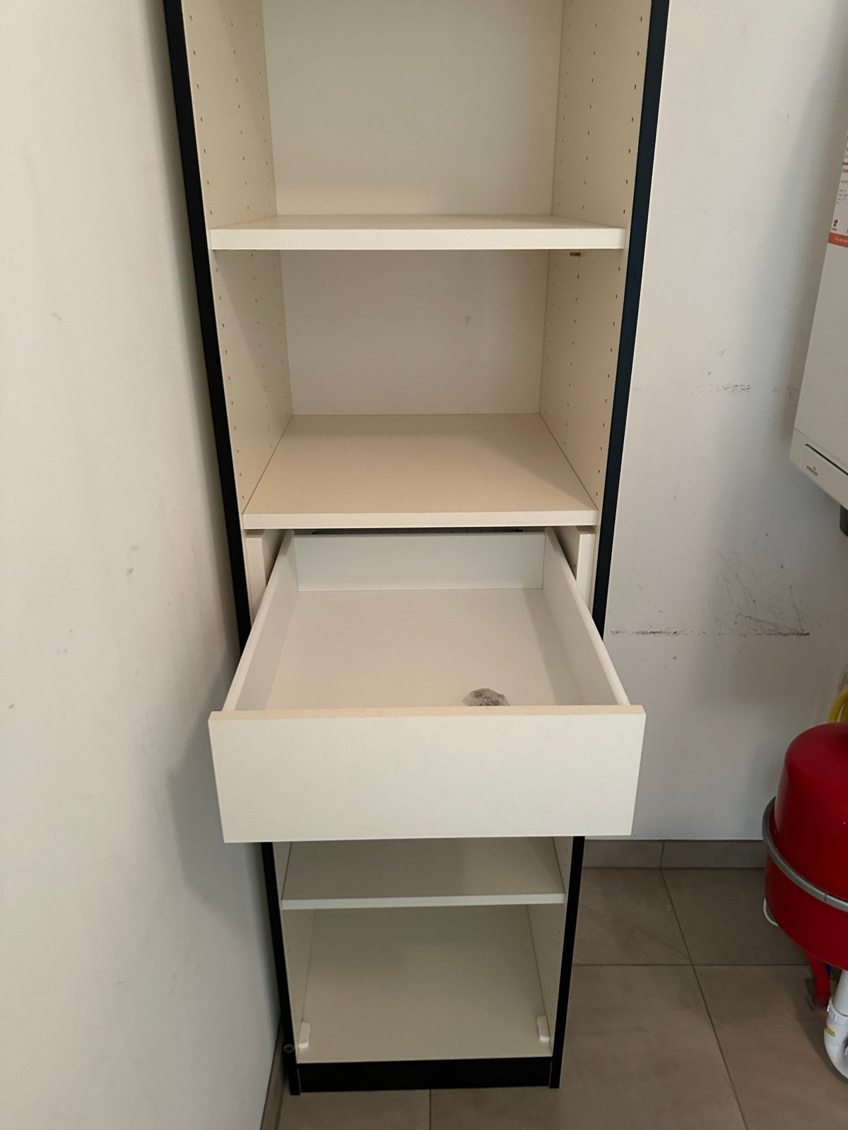 Praktische kast met lade en draadmand, Ophalen, Minder dan 50 cm, Gebruikt, 200 cm of meer