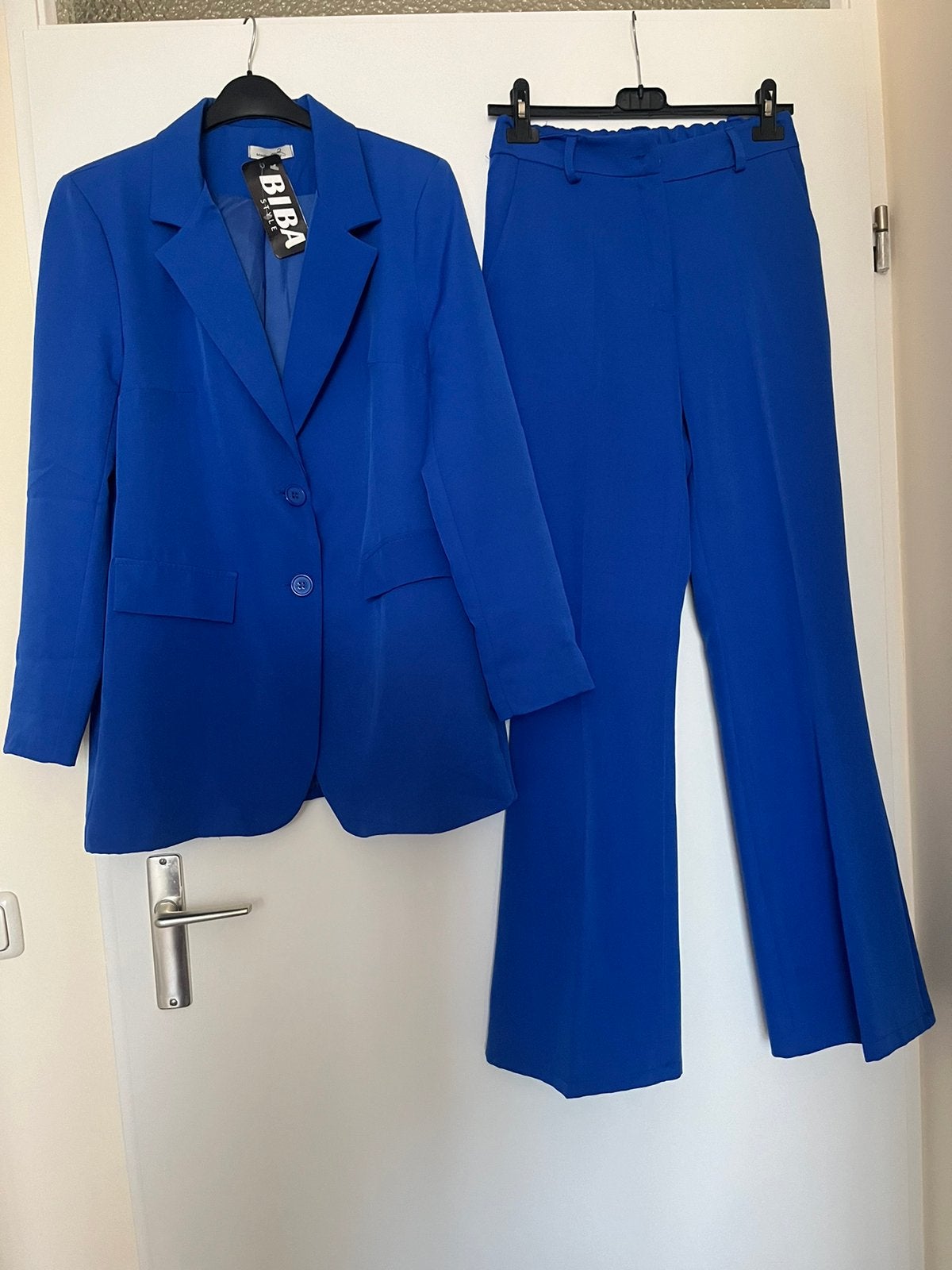 Nieuw pak, blauw, maat zie beschrijving, Maat 38/40 (M), Kostuum of Pak, Blauw, Nieuw