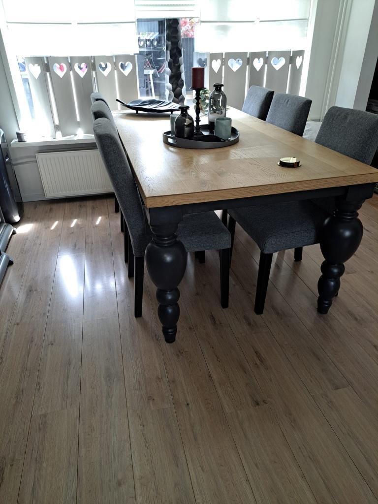 Eiken eettafel 200/100/79, Huis en Inrichting, Ophalen, Klassiek, Eikenhout, 200 cm of meer