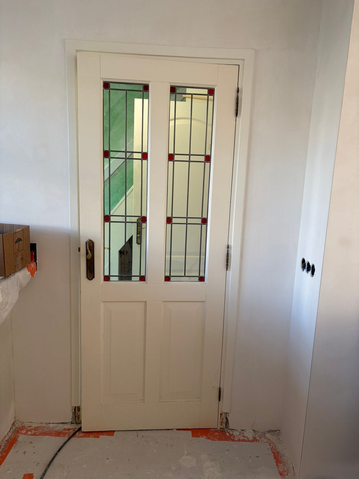 Glas in lood deur, Ophalen, Gebruikt, Minder dan 80 cm, Binnendeur