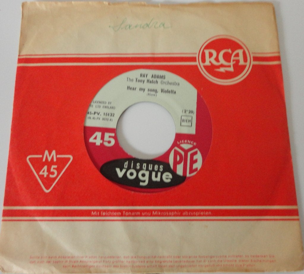Ray Adams > Hear my song Violetta, Cd's en Dvd's, Ophalen of Verzenden, Gebruikt, 7 inch, Pop