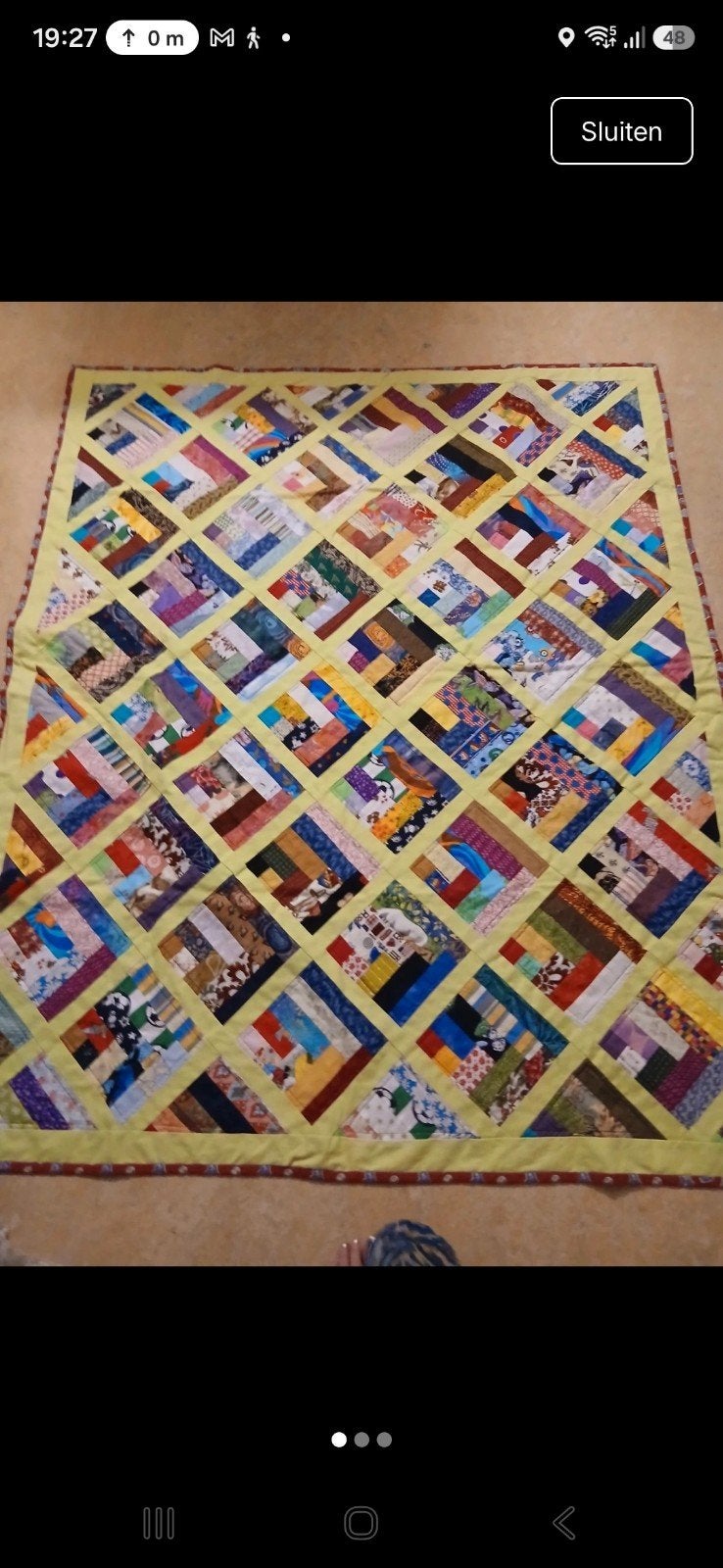 Mooie handgemaakte quilt deken - 130x170 cm, Ophalen of Verzenden