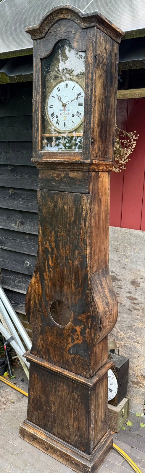 grenen antieke klokkast, Ophalen of Verzenden