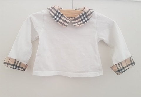 Burberry Baby shirtje wit 62, Verzenden, Zo goed als nieuw, Jongetje of Meisje, Shirtje of Longsleeve