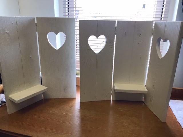 raam decoratie witte houten luikjes, Huis en Inrichting, Ophalen, Hout, Zo goed als nieuw, Wit
