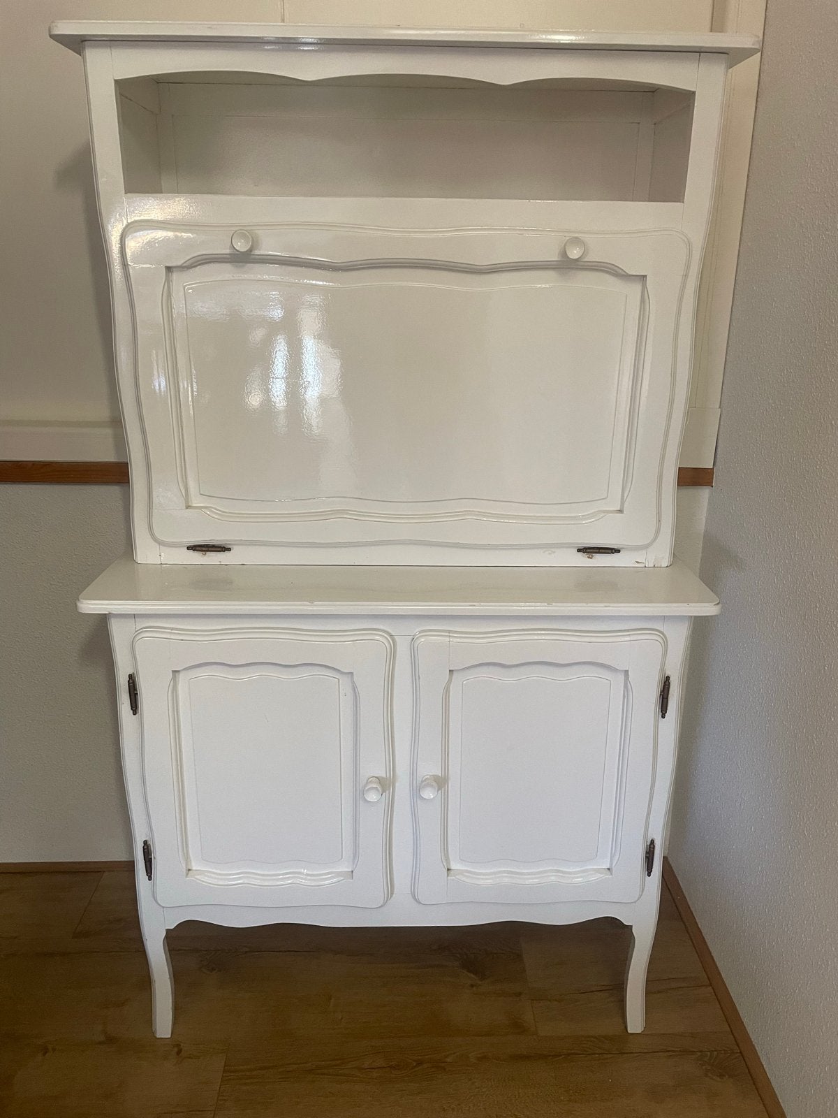 Brocante Commode/Bureau - Wit, 44 jaar oud, gerestyled, Antiek en Kunst, Ophalen