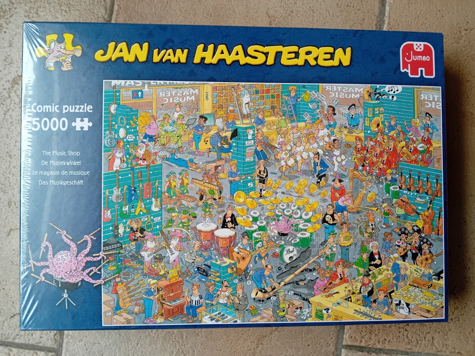 Jan van Haasteren puzzel, 5000, de muziekwinkel, nieuw!!, Hobby en Vrije tijd, Denksport en Puzzels, Ophalen of Verzenden, Meer dan 1500 stukjes