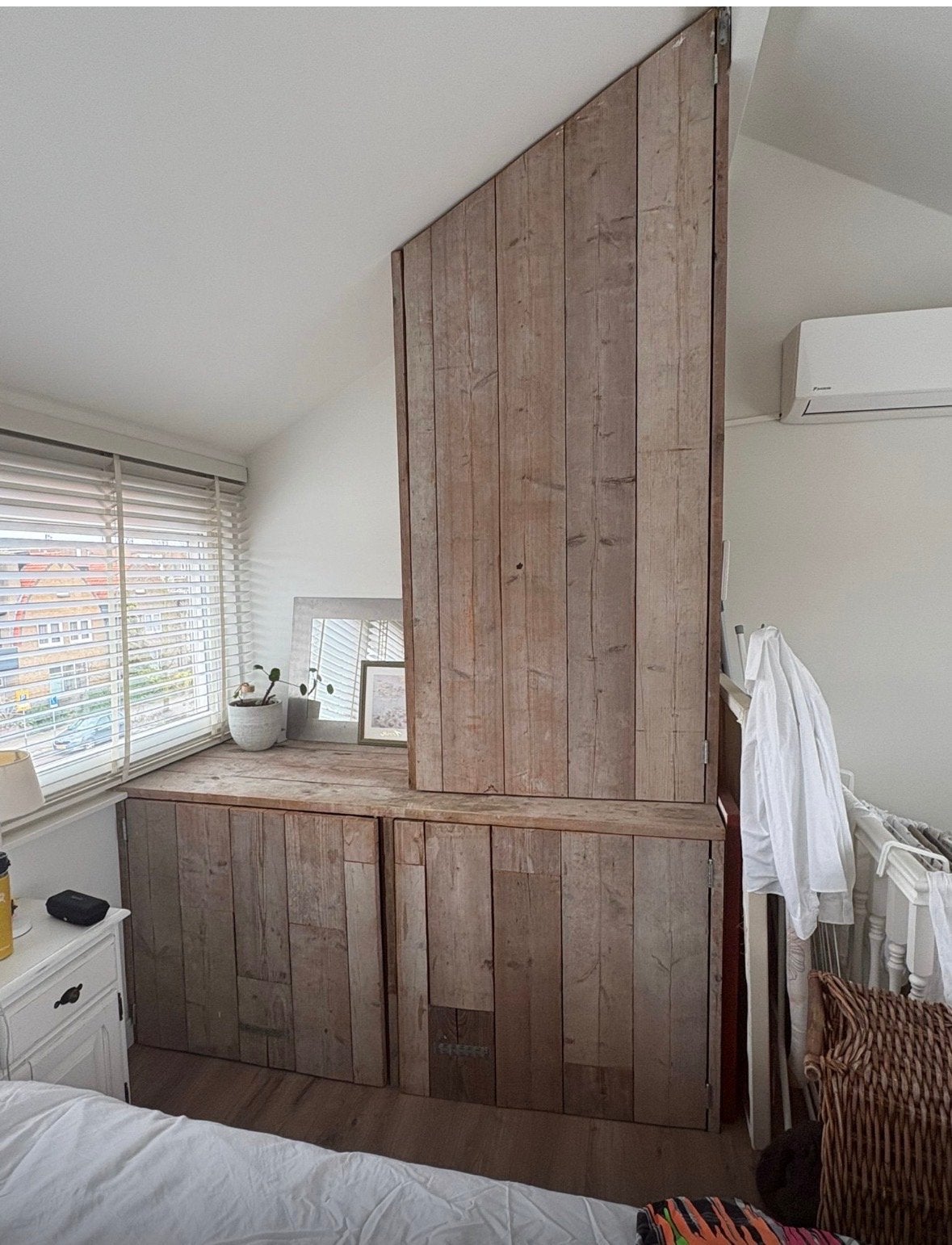 CV ketel kast van steigerhout - 120x230cmx 80cm diep, Ophalen, Gebruikt