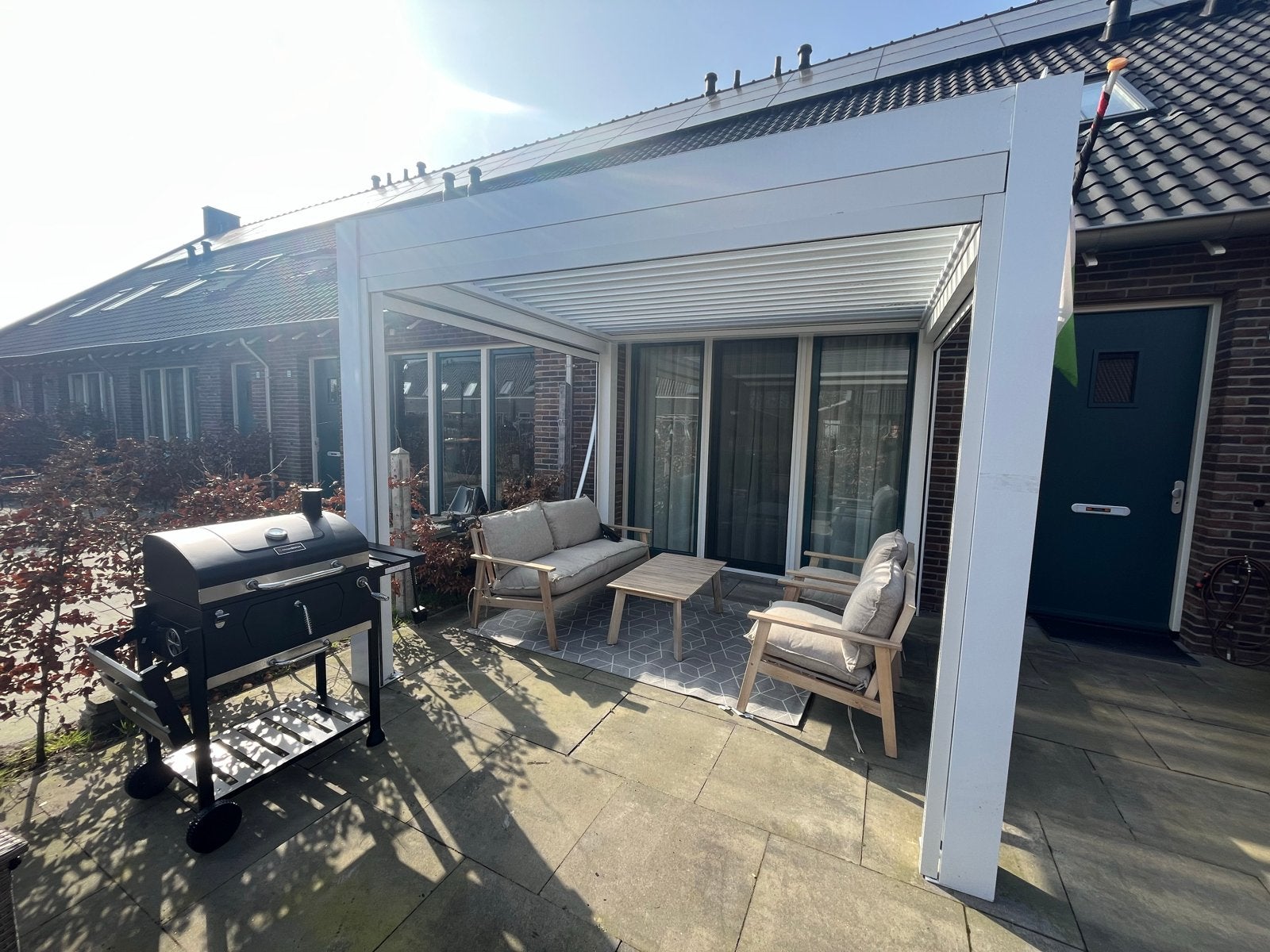 Luxe Veranda met Lamellendak, Screens en LED verlichting, Tuin en Terras, Overkappingen, Ophalen, Zo goed als nieuw, Veranda