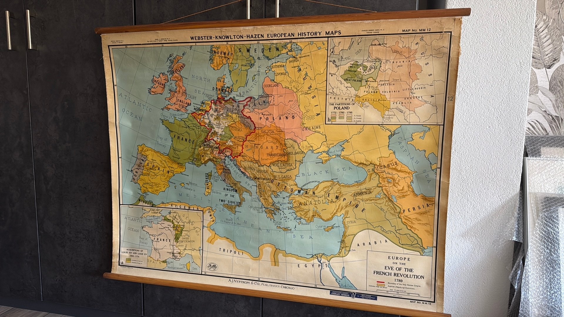 Historische kaart Europa 1789 - Franse Revolutie, Boeken, Europa Overig, Landkaart, 1800 tot 2000, Ophalen